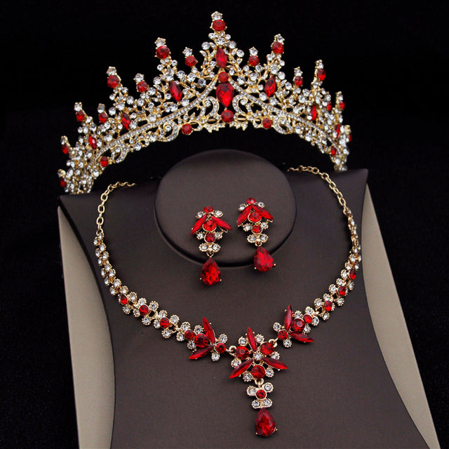 Royal Queen Bridal Jewelry Sets For Women Luxury Tiaras Crow - ADJOVIMARK