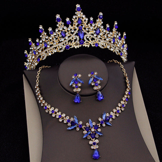 Royal Queen Bridal Jewelry Sets For Women Luxury Tiaras Crow - ADJOVIMARK