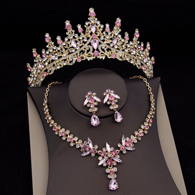 Royal Queen Bridal Jewelry Sets For Women Luxury Tiaras Crow - ADJOVIMARK