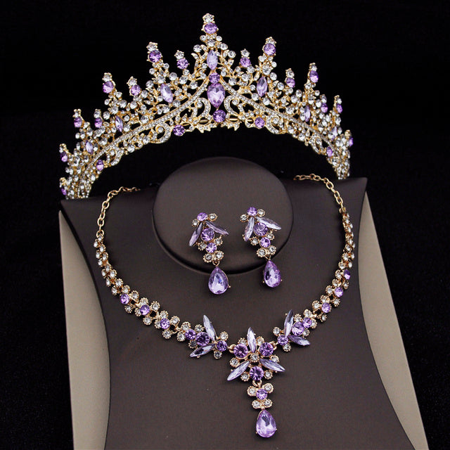 Royal Queen Bridal Jewelry Sets For Women Luxury Tiaras Crow - ADJOVIMARK