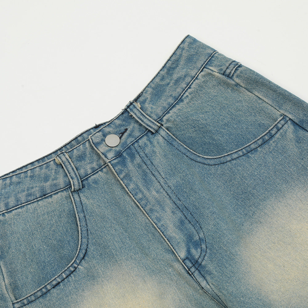 Beggar Ripped Patch Embroidered Letter Jeans - ADJOVIMARK