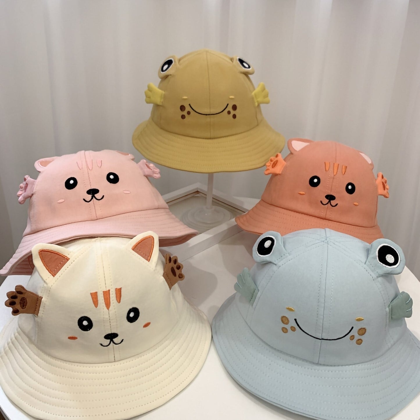 New Products Kitten And Frog Sun Hat Small Pot Hat Baby Hat - ADJOVIMARK