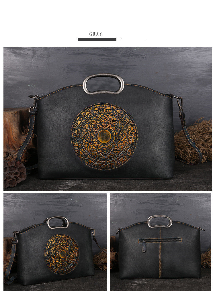 Women's Handbag Top Layer Cowhide Retro One-shoulder Diagonal Handbag - ADJOVIMARK