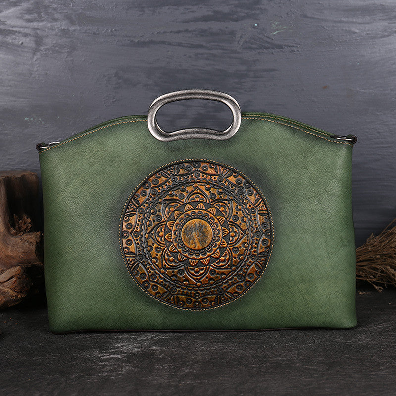 Women's Handbag Top Layer Cowhide Retro One-shoulder Diagonal Handbag - ADJOVIMARK