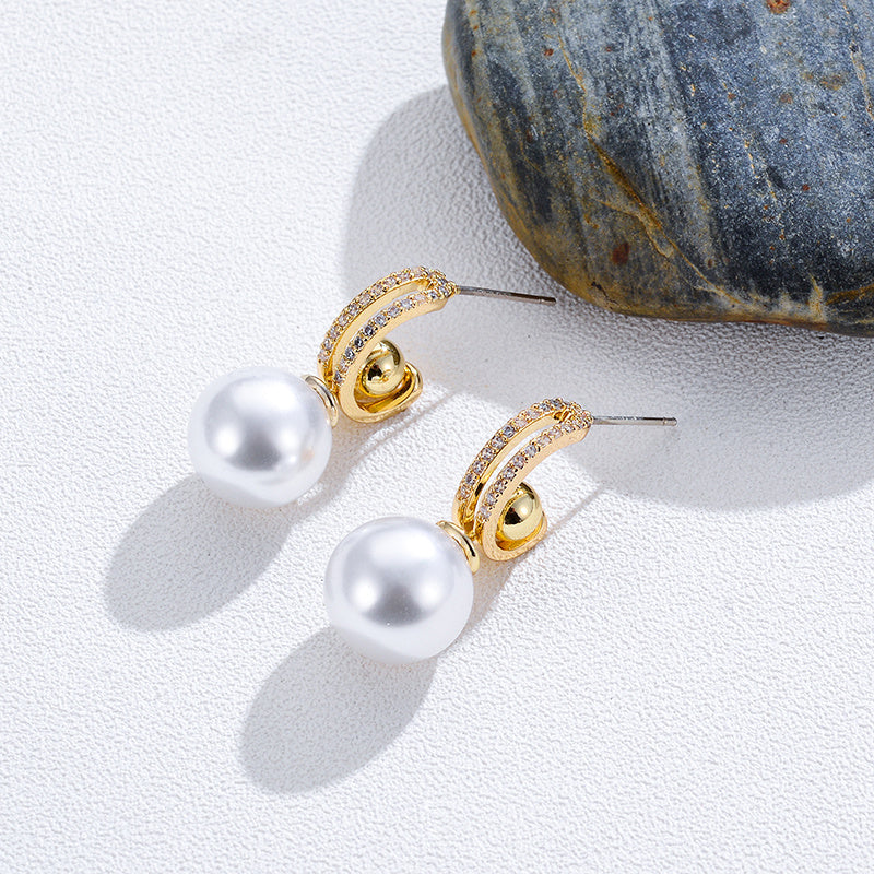 Earrings Frosted Shell Beads Solid Color - ADJOVIMARK