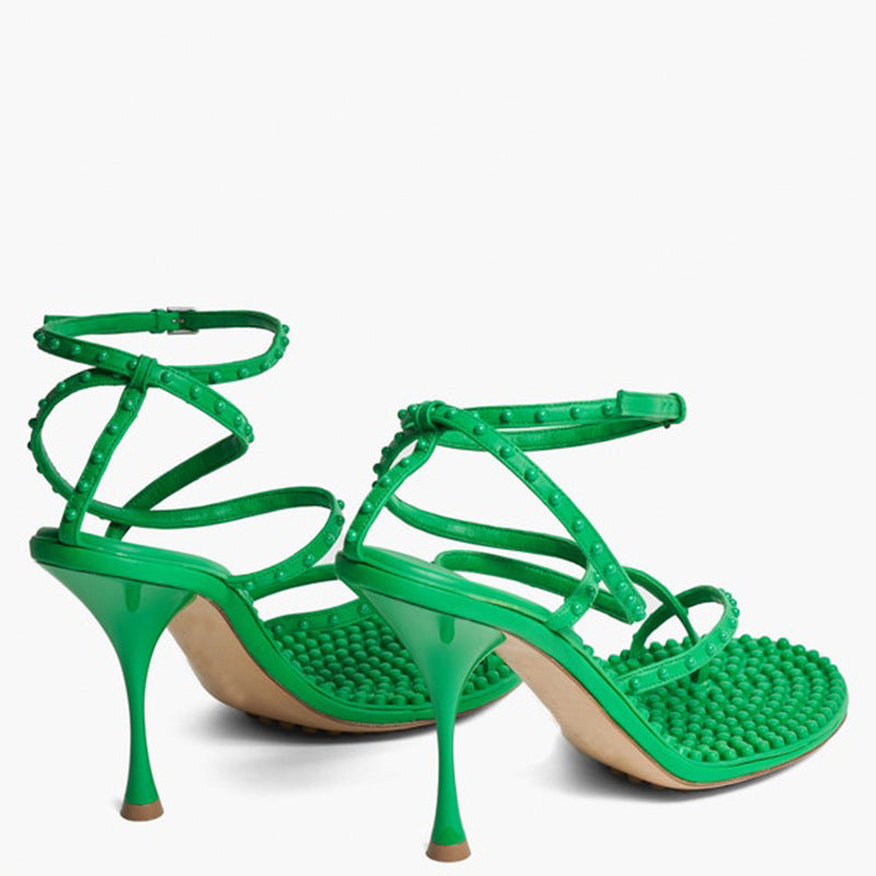 Green Stiletto Heels Size Size Flip Flop Sandals - ADJOVIMARK