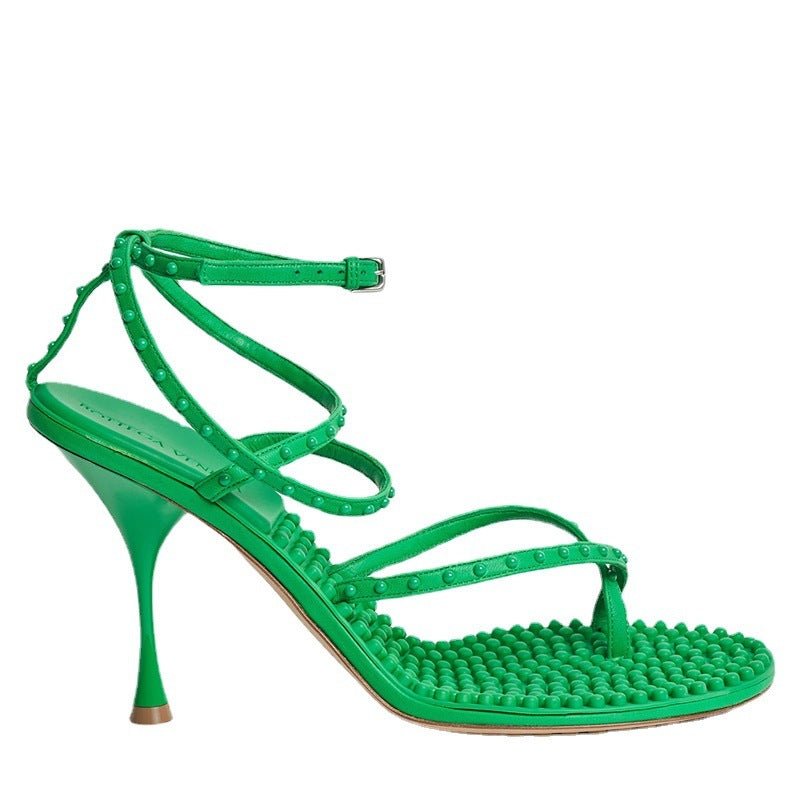 Green Stiletto Heels Size Size Flip Flop Sandals - ADJOVIMARK