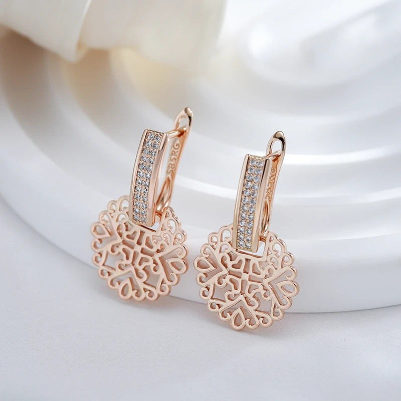 Natural Zircon Women's Pendant Earrings - ADJOVIMARK