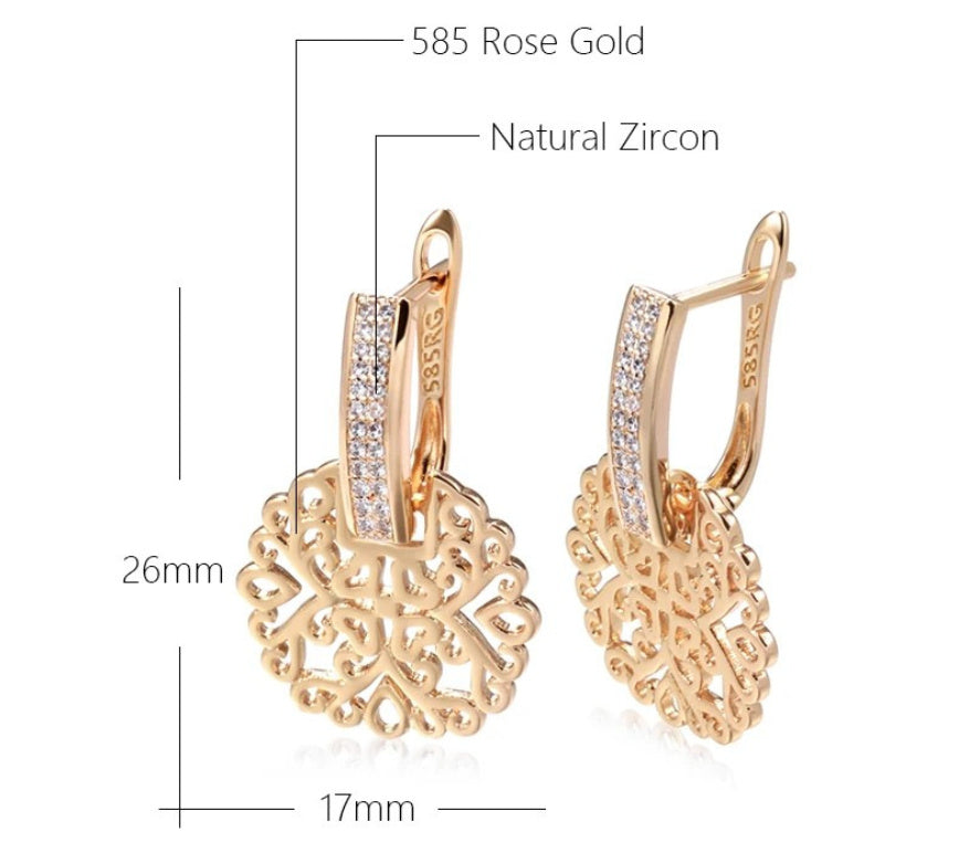 Natural Zircon Women's Pendant Earrings - ADJOVIMARK