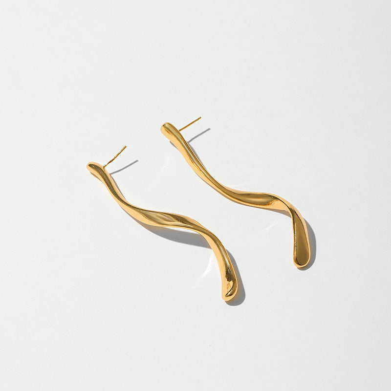 Irregular Line Design Personalized Ear Studs - ADJOVIMARK