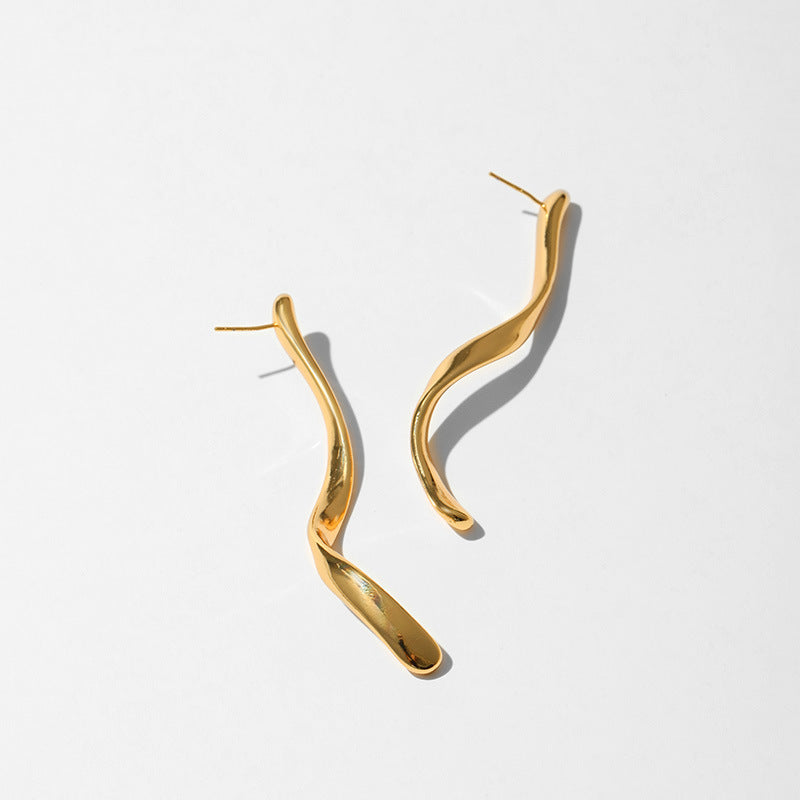 Irregular Line Design Personalized Ear Studs - ADJOVIMARK