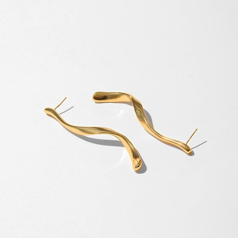 Irregular Line Design Personalized Ear Studs - ADJOVIMARK