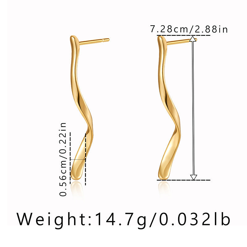 Irregular Line Design Personalized Ear Studs - ADJOVIMARK