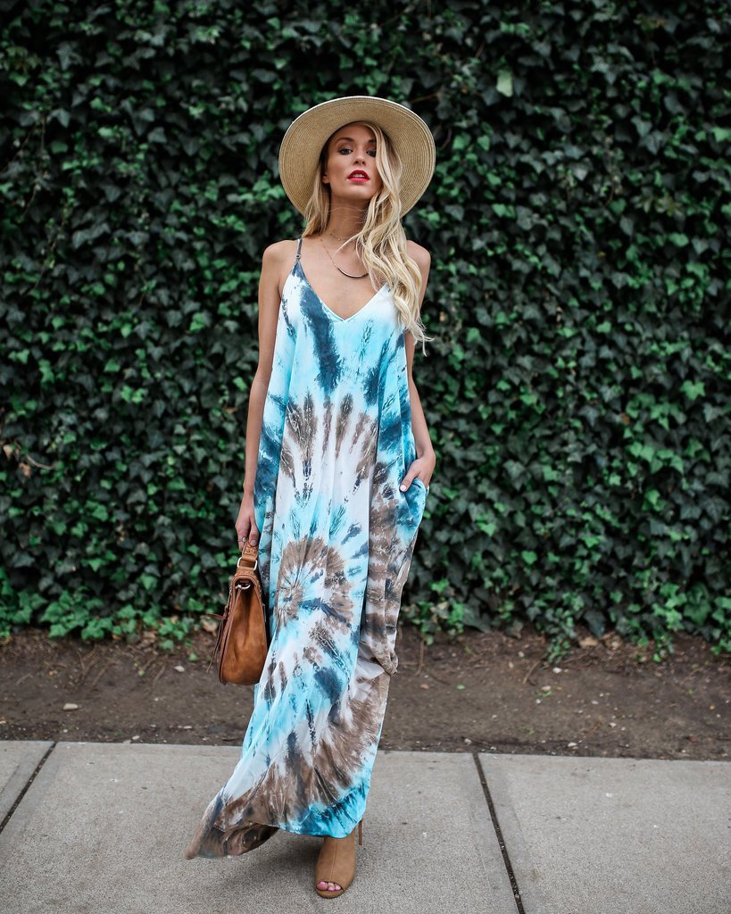 V-neck fashion print loose dress - ADJOVIMARK