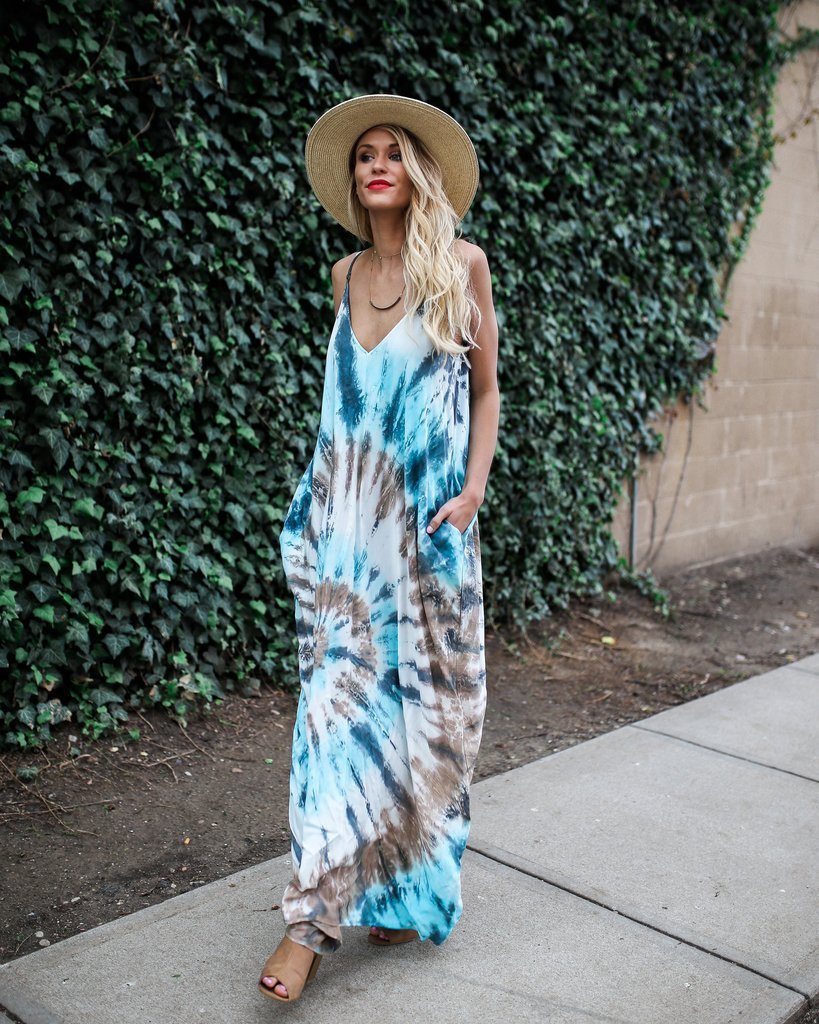 V-neck fashion print loose dress - ADJOVIMARK