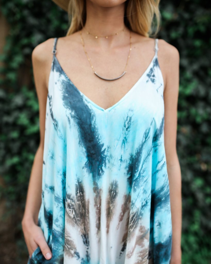V-neck fashion print loose dress - ADJOVIMARK