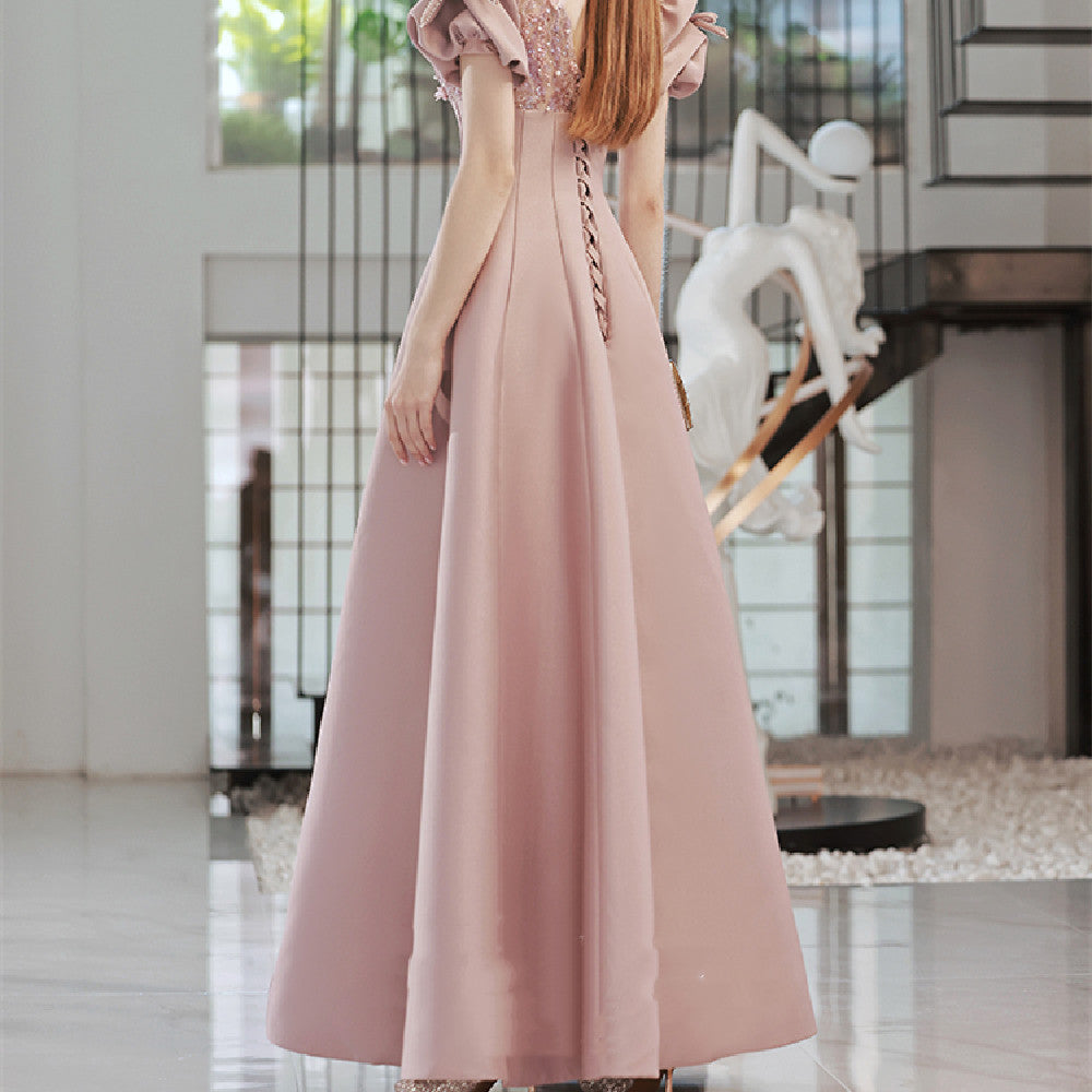 Women's Fashion Bubble Sleeve Dress - ADJOVIMARK