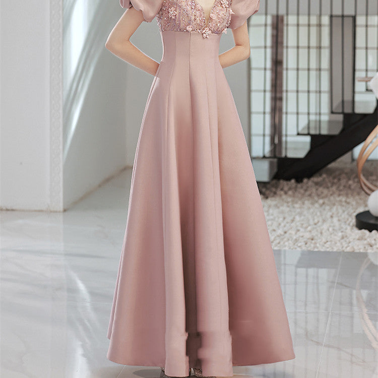 Women's Fashion Bubble Sleeve Dress - ADJOVIMARK