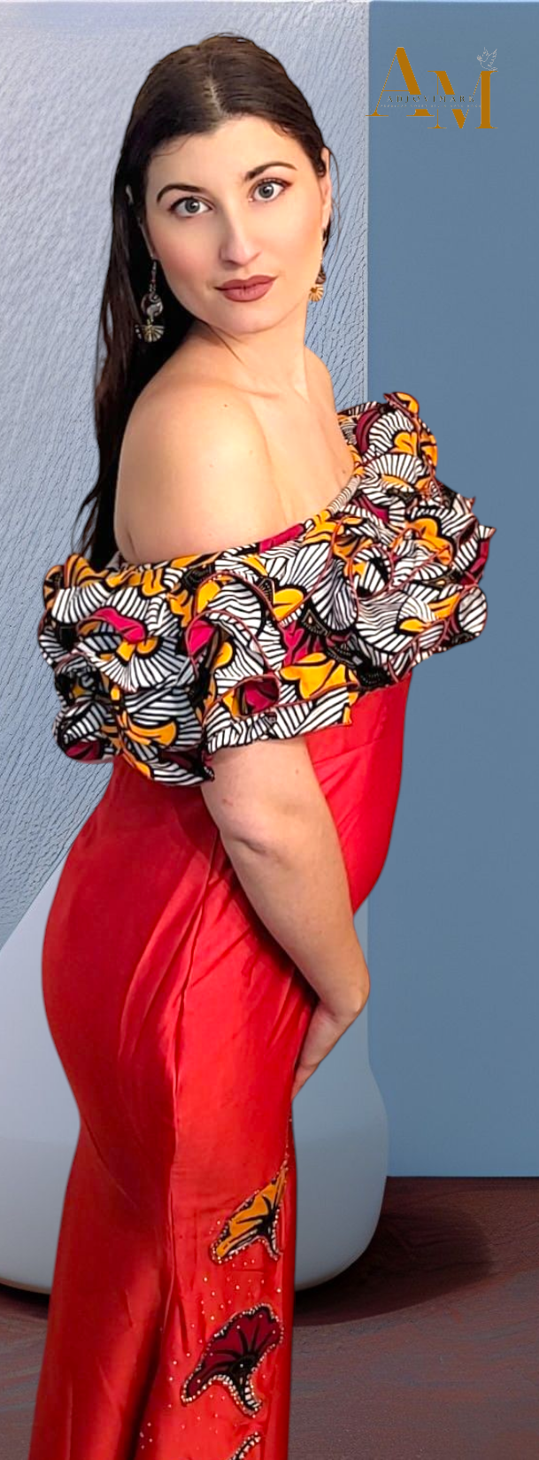 ROBE DE SOIREE A EPAULES DENUDEES - ADJOVIMARK