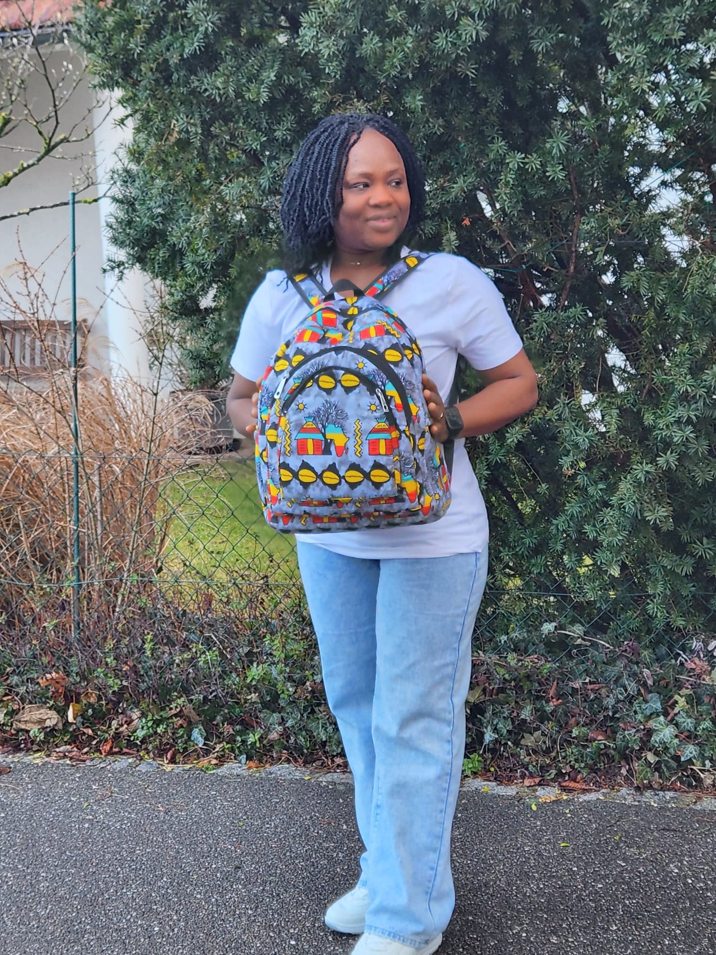 SAC À DOS EN TISSU WAX - ADJOVIMARK