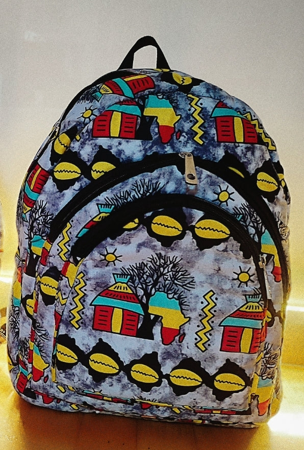 SAC À DOS EN TISSU WAX - ADJOVIMARK
