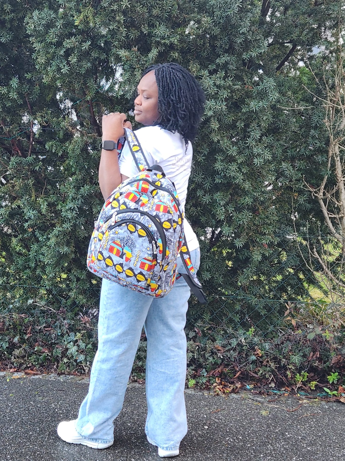 SAC À DOS EN TISSU WAX - ADJOVIMARK