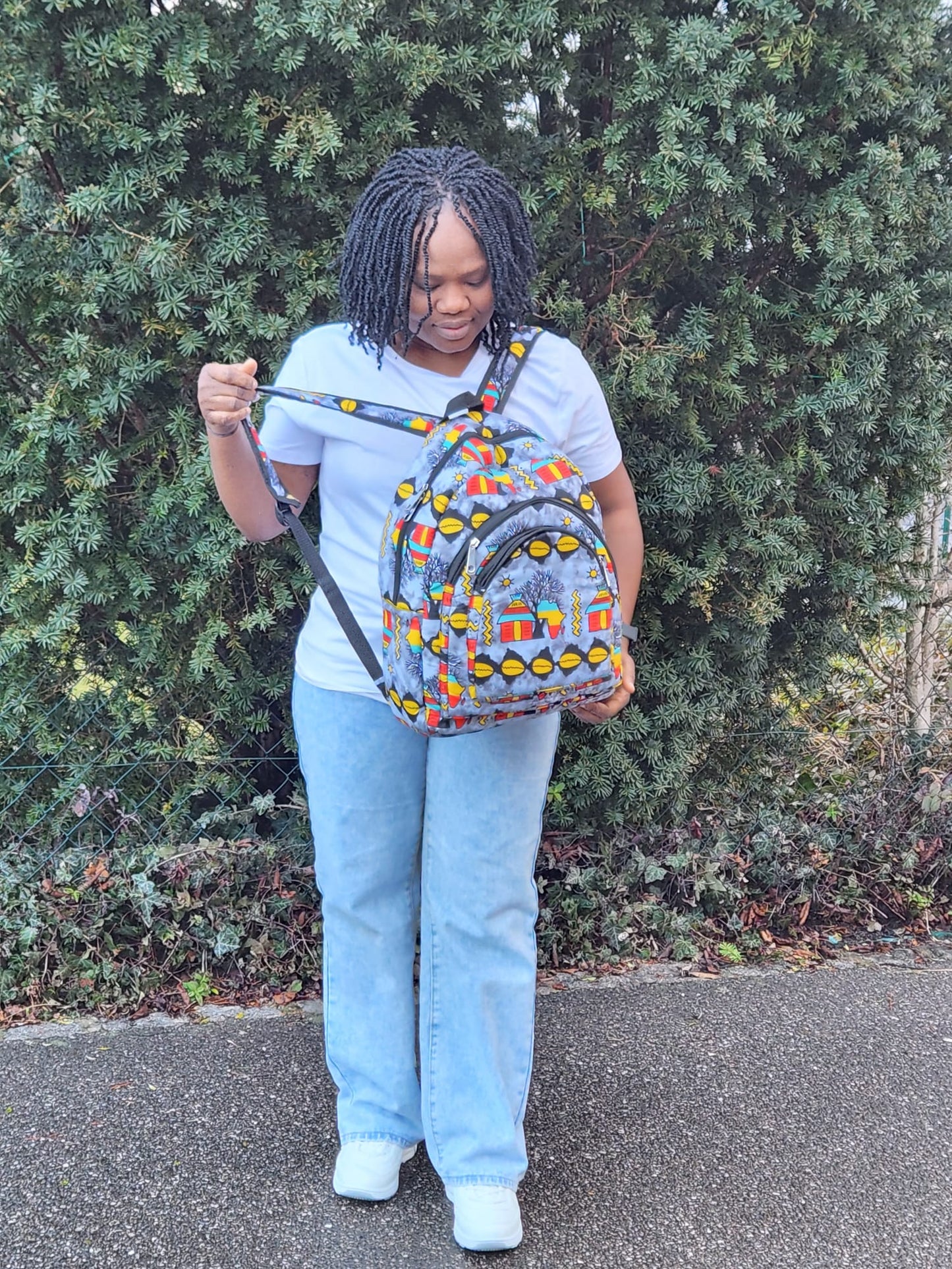 SAC À DOS EN TISSU WAX - ADJOVIMARK