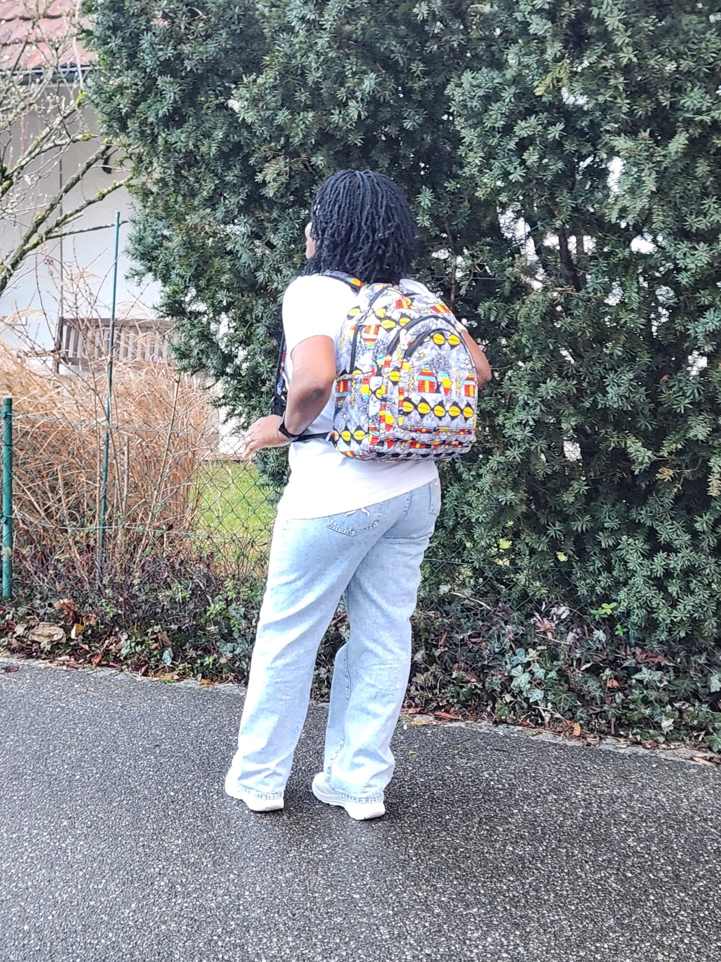 SAC À DOS EN TISSU WAX - ADJOVIMARK