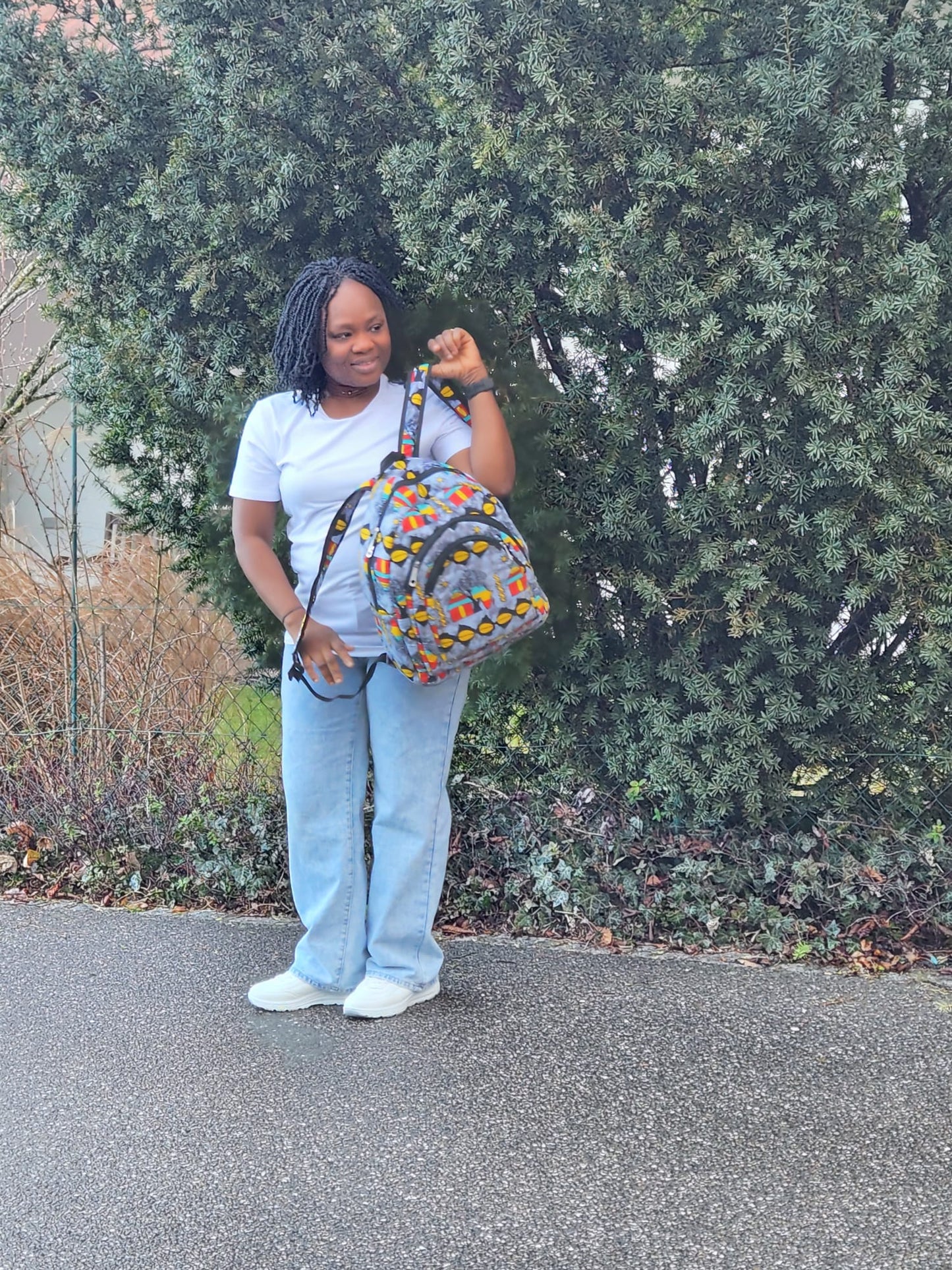 SAC À DOS EN TISSU WAX - ADJOVIMARK