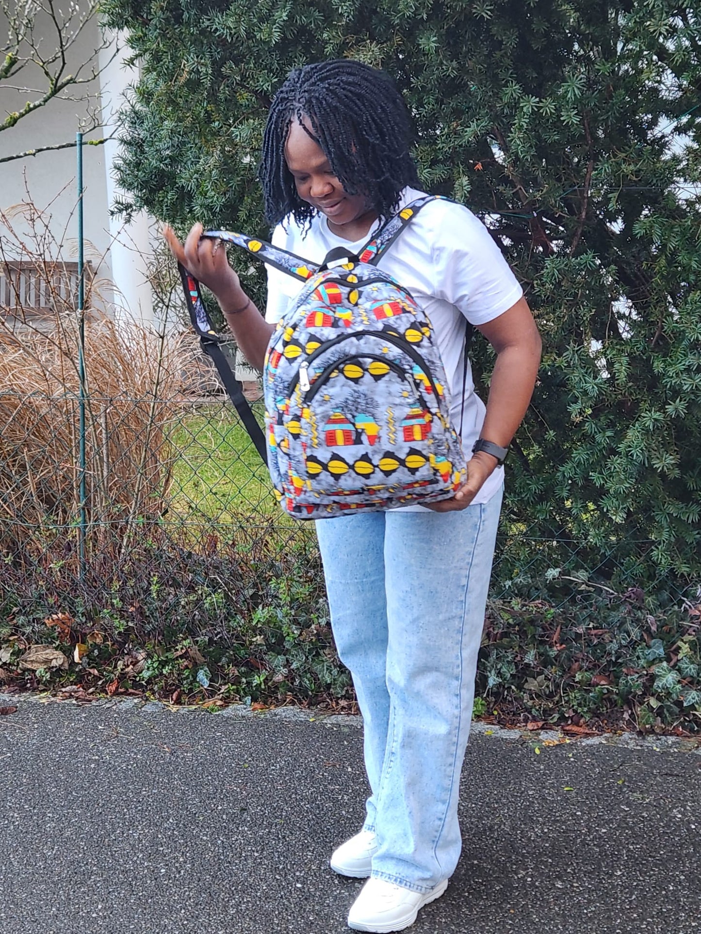 SAC À DOS EN TISSU WAX - ADJOVIMARK