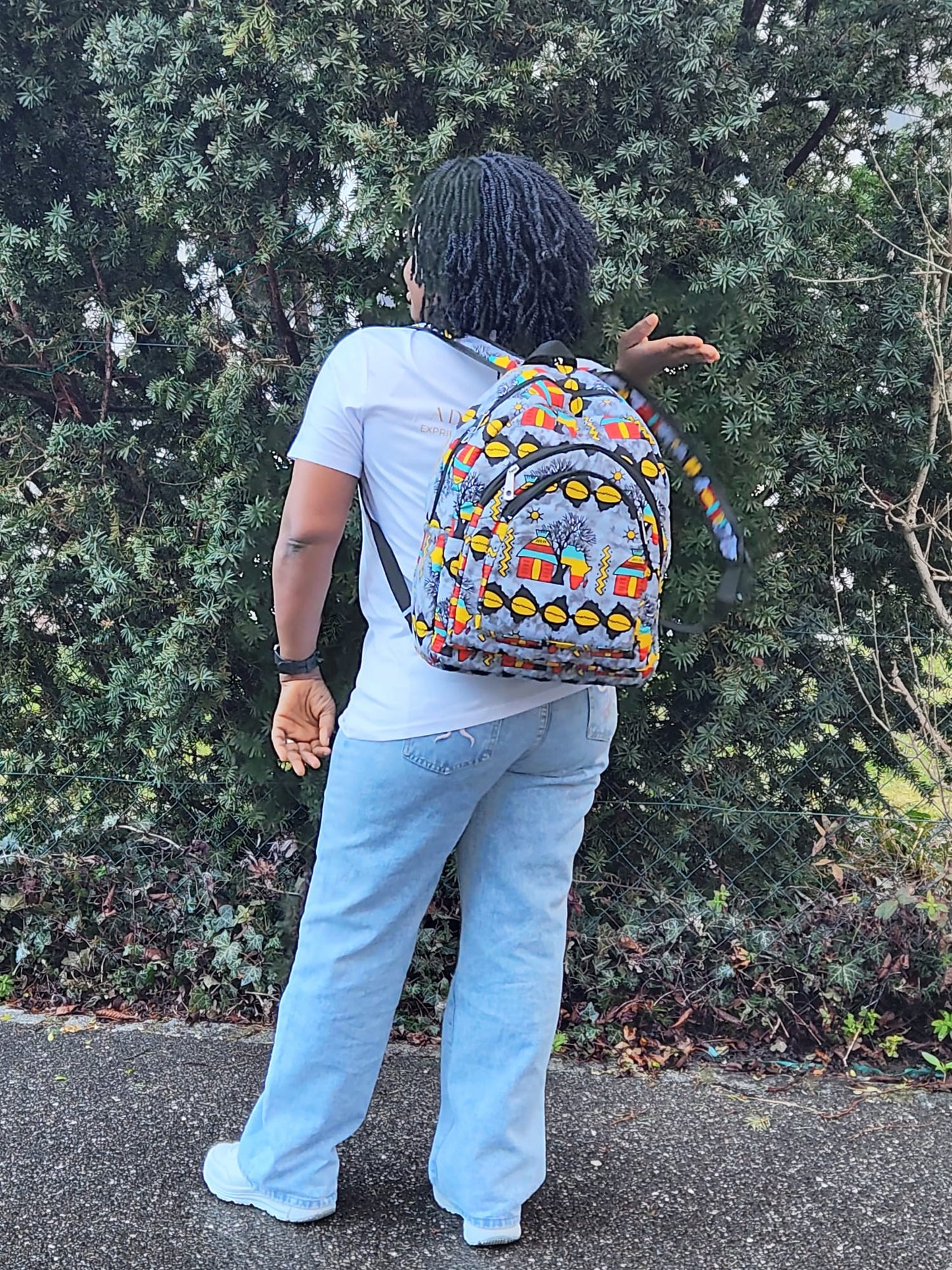 SAC À DOS EN TISSU WAX - ADJOVIMARK
