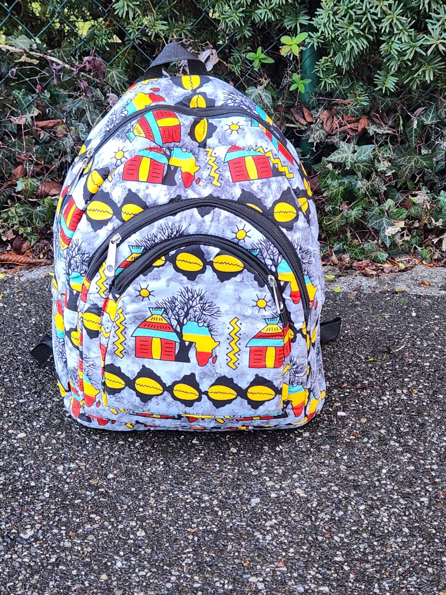 SAC À DOS EN TISSU WAX - ADJOVIMARK