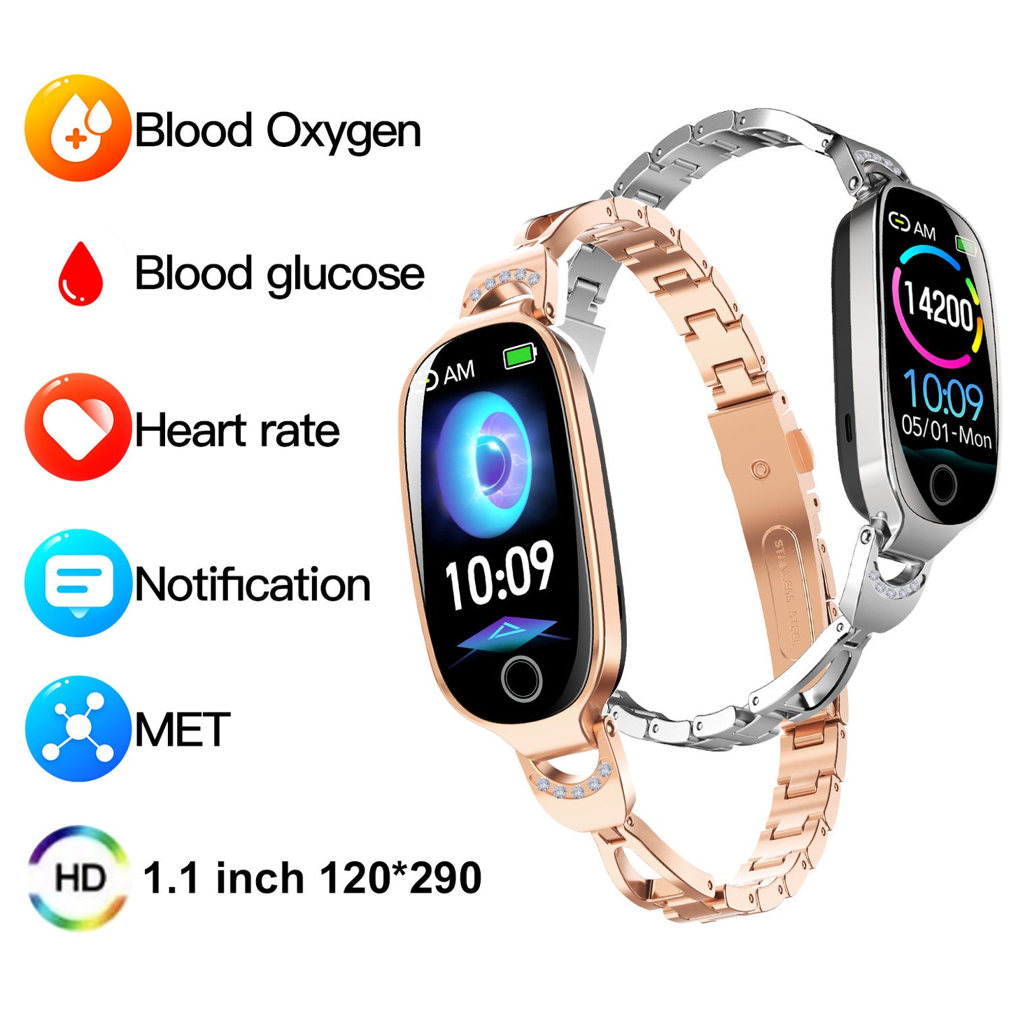 Women's Smart Watch Non-invasive Blood Glucose Menstrual Reminder - ADJOVIMARK