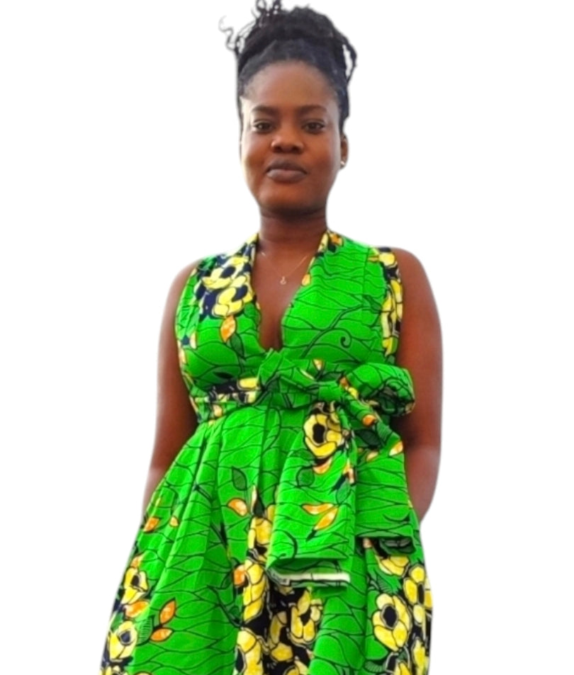 ROBE DE GRANDE TAILLE SANS MANCHE SUR EPAULE - ADJOVIMARK