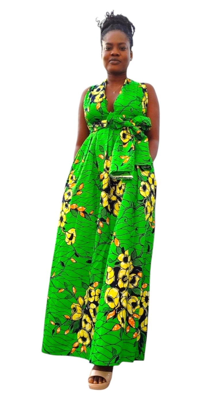 ROBE DE GRANDE TAILLE SANS MANCHE SUR EPAULE - ADJOVIMARK