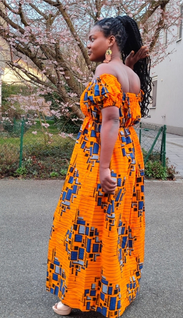 ROBE LONGUE AUX ÉPAULES DENUDEE - ADJOVIMARK