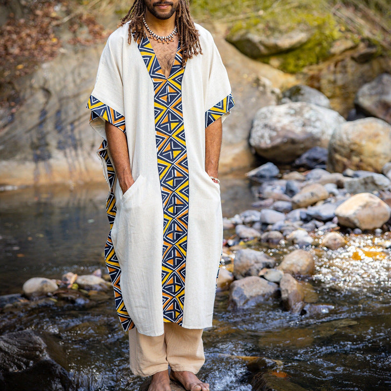 Men's Casual Printed Long Shirt