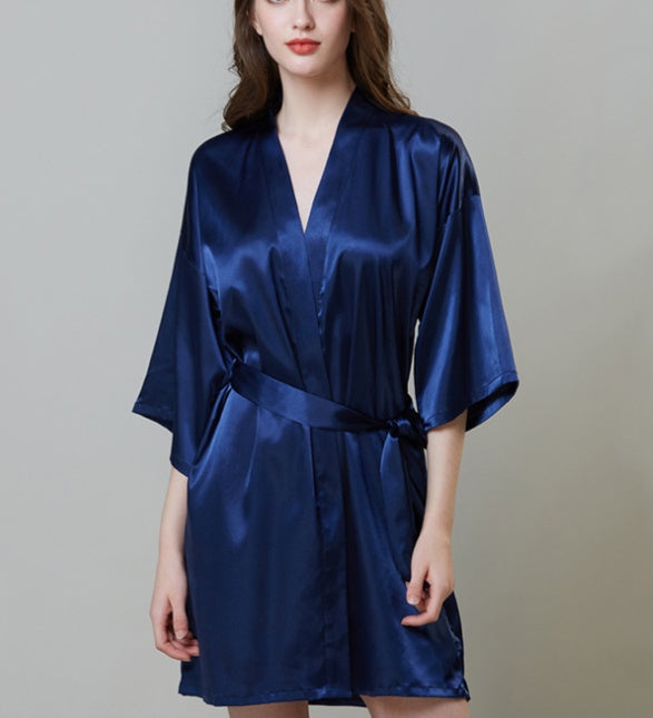 Women's Faux Silk Robe Bath Gown