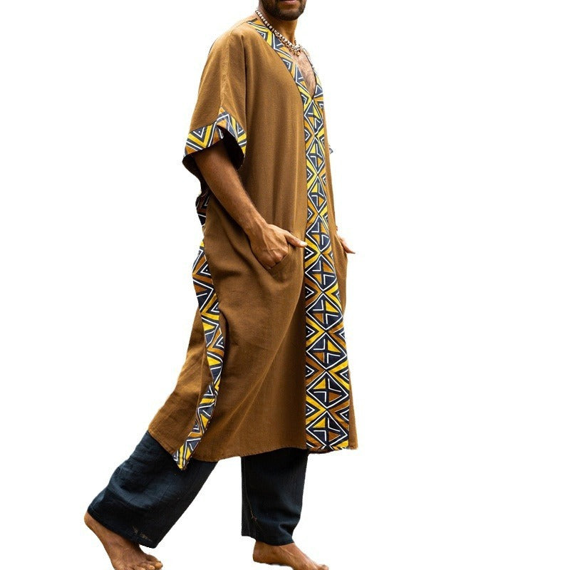 Men's Casual Printed Long Shirt