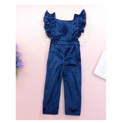 Clothes Children's Baby Summer Jumpsuit Girls' Jumpsuit Wine Red