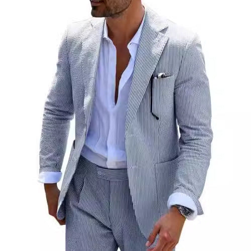 Men's Two-piece Suit Seersucker Summer - ADJOVIMARK