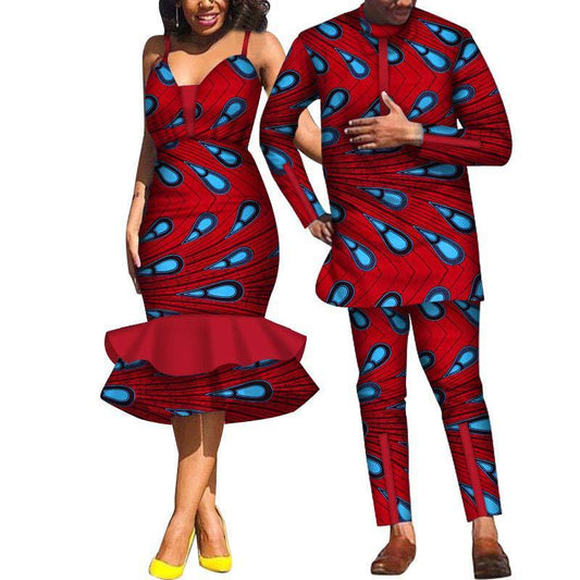 Couple clothing suspender skirt African clothing - ADJOVIMARK