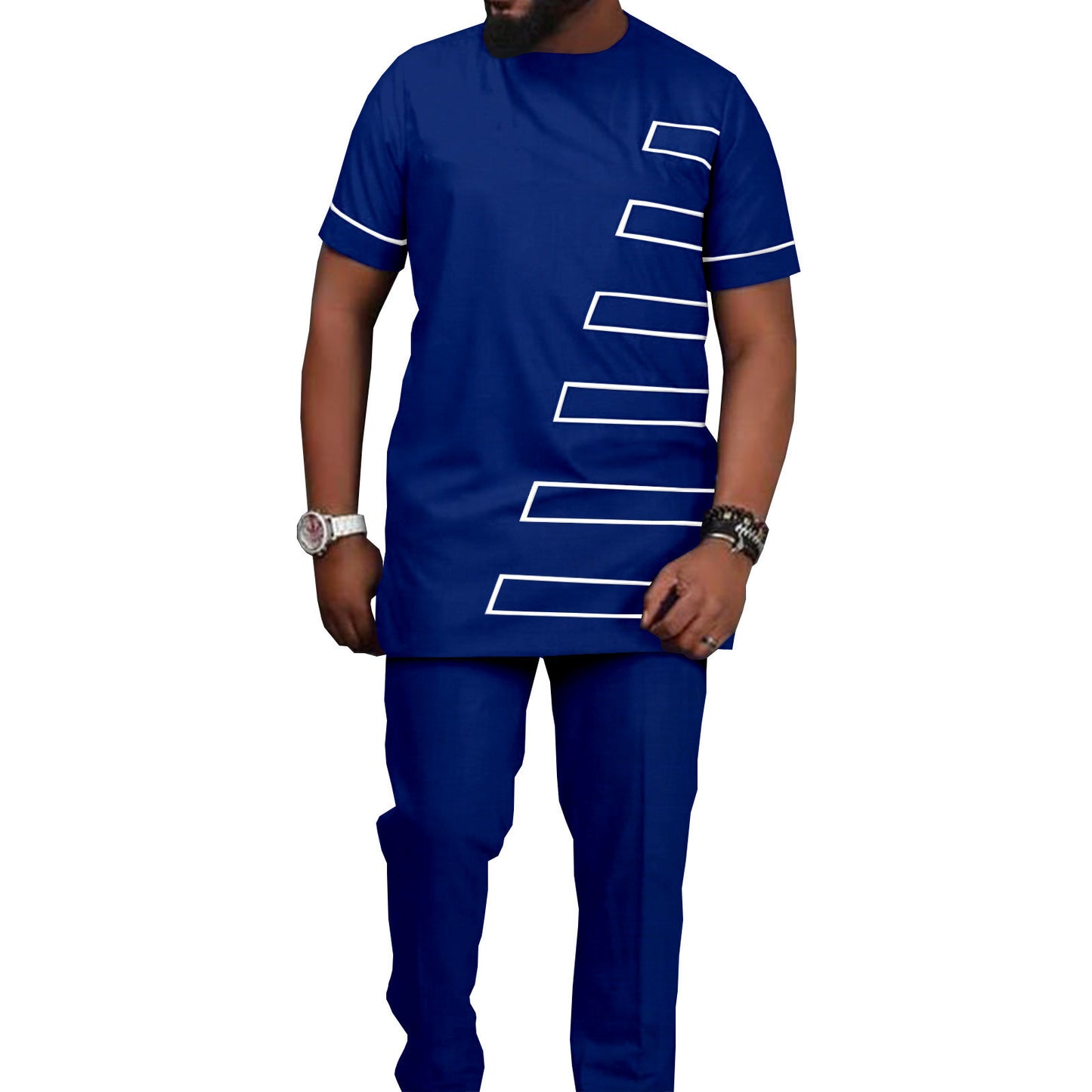 African Ethnic Printed Batik Men's Casual Suit - ADJOVIMARK