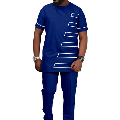 African Ethnic Printed Batik Men's Casual Suit - ADJOVIMARK