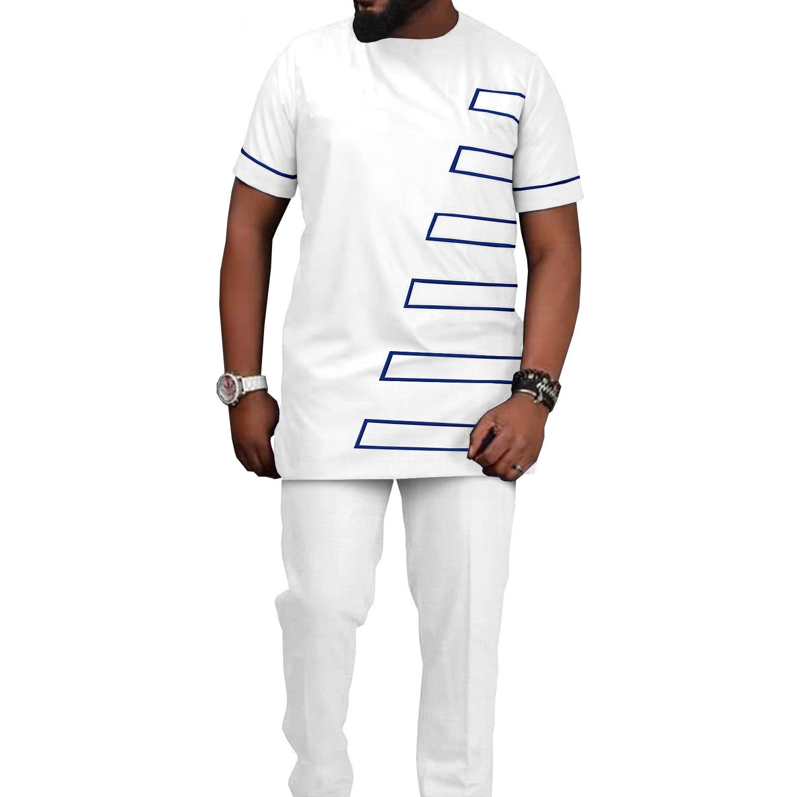 African Ethnic Printed Batik Men's Casual Suit - ADJOVIMARK