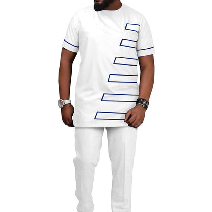 African Ethnic Printed Batik Men's Casual Suit - ADJOVIMARK