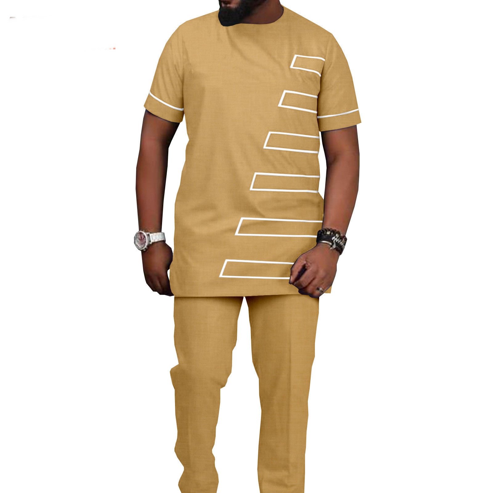 African Ethnic Printed Batik Men's Casual Suit - ADJOVIMARK
