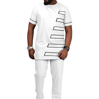 African Ethnic Printed Batik Men's Casual Suit - ADJOVIMARK