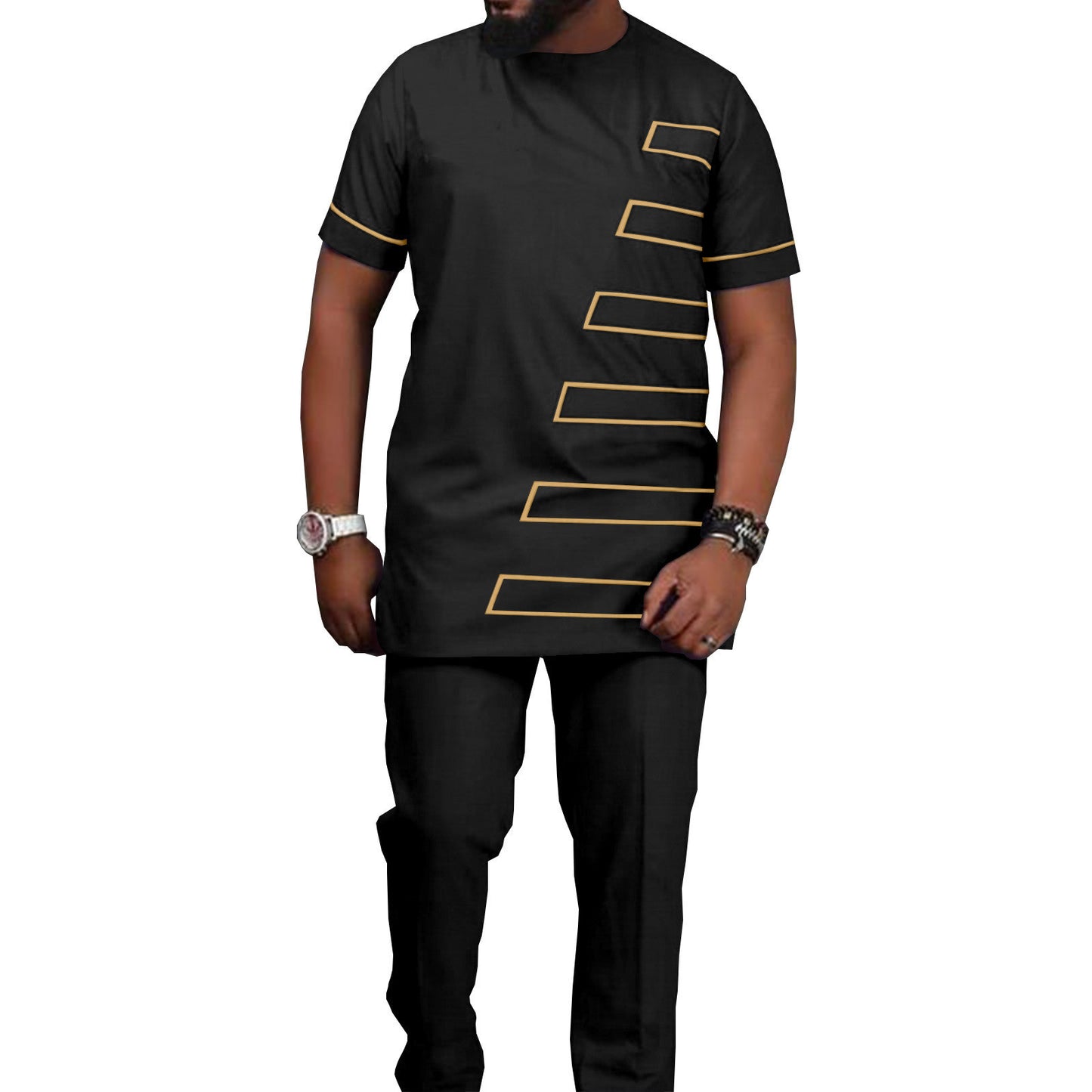 African Ethnic Printed Batik Men's Casual Suit - ADJOVIMARK