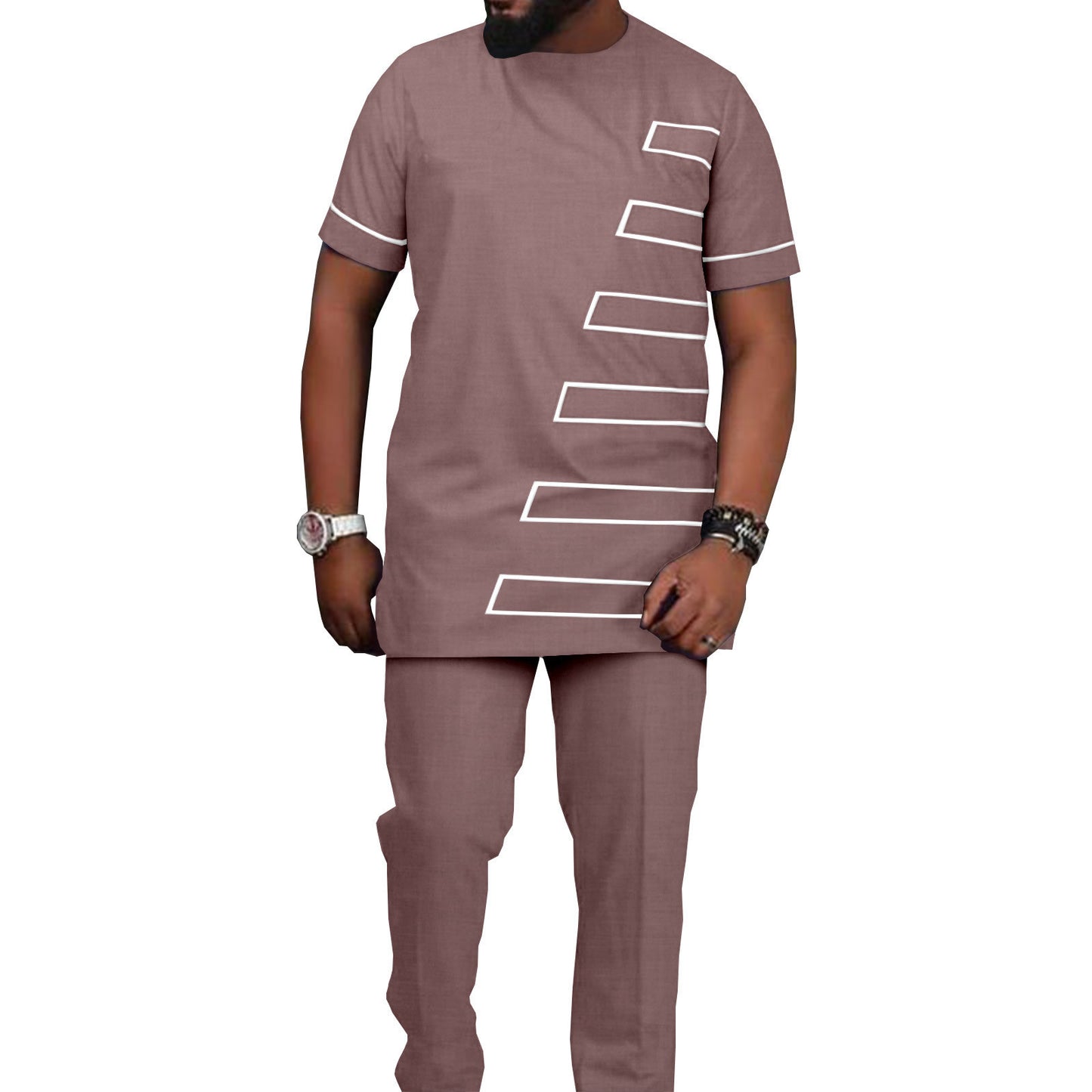 African Ethnic Printed Batik Men's Casual Suit - ADJOVIMARK